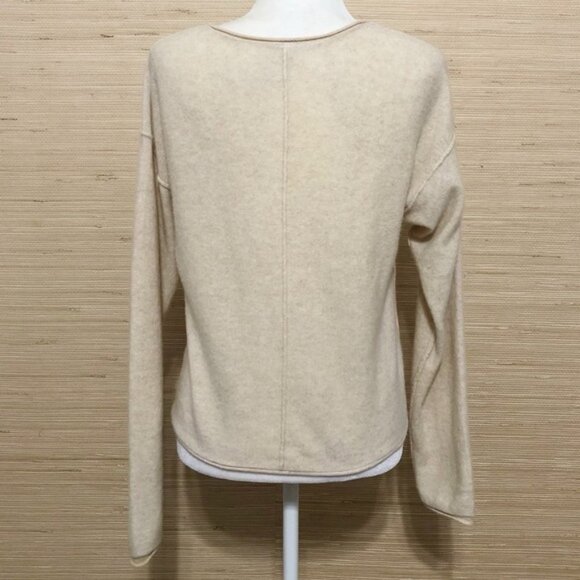 FP Now or Never Oatmeal Cashmere Silk V-neck Lightweight Pullover Sweater XS - Picture 8 of 10